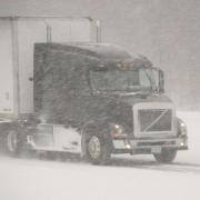 Freight Truck Snowy Conditions